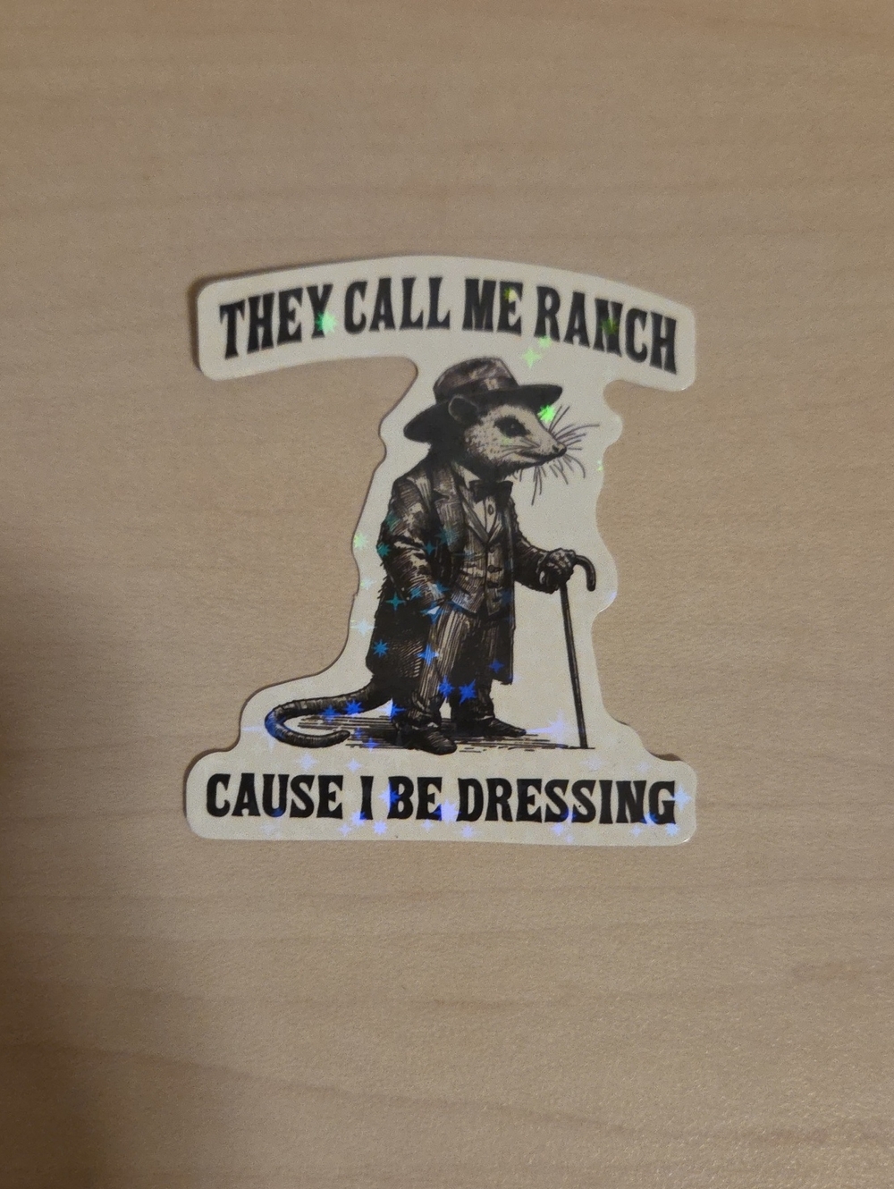 Vinyl Sticker - Possum - They Call Me Ranch Cause I Be Dressing